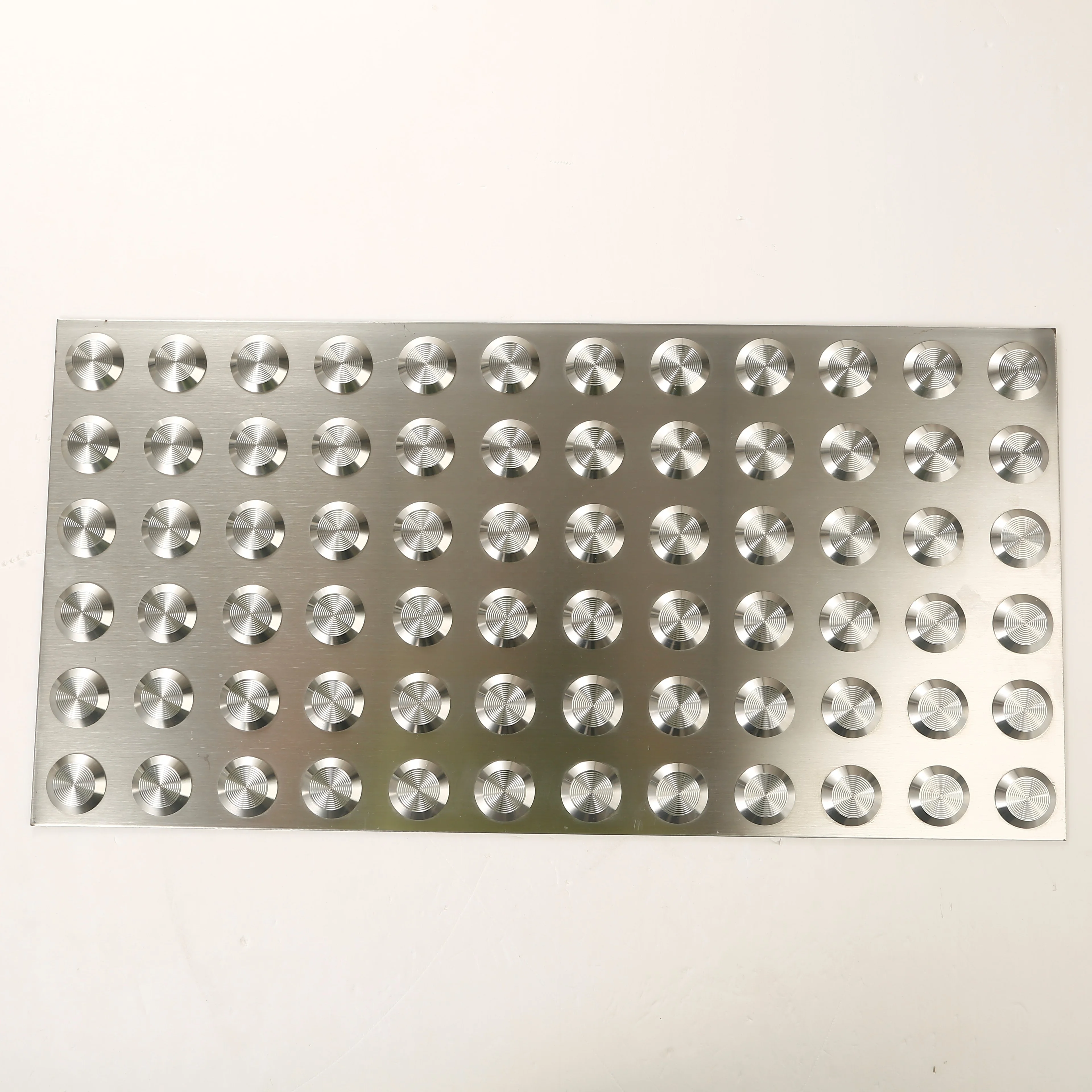 Stainless Steel TGSI Anti-slip Warning 600 x 300 Tactile Plate with Anti-slip grit top Composite Integrated Warning TGSI plate