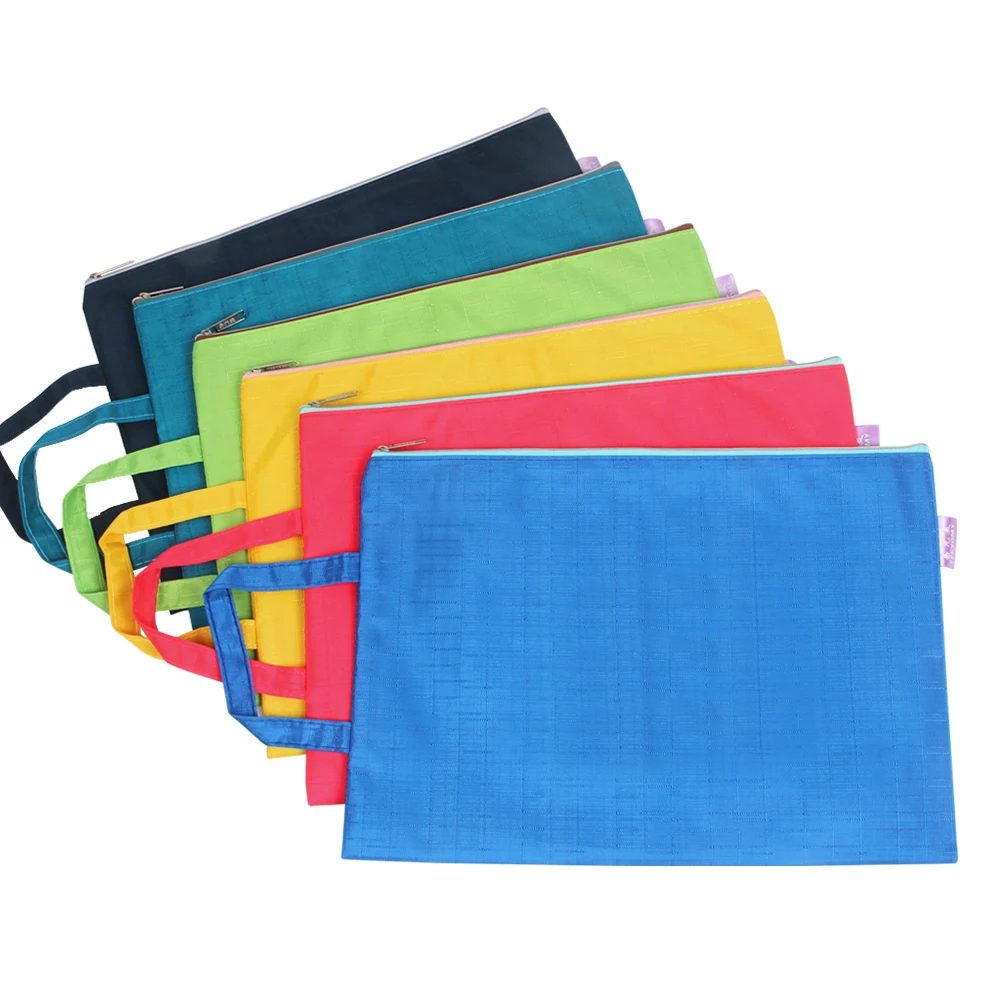 Sublimation Fabric Zipper Document Bag A4 Files Folder Books Student Pouches with Handle Book Bags for Kids Bulk