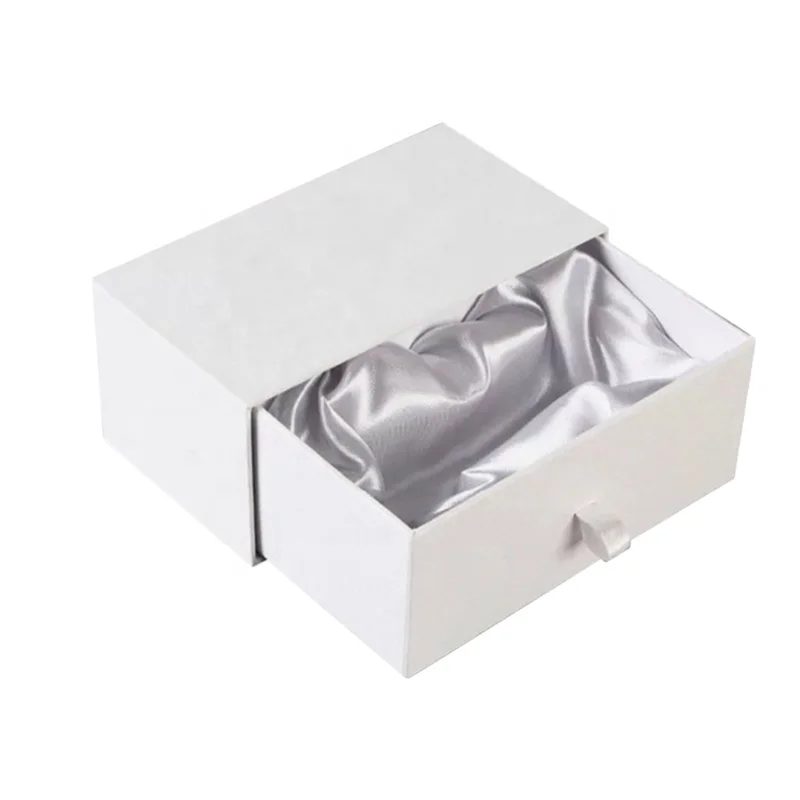 
Luxury hair extension gift or wigs packaging drawer boxes with crystal handle and silk inside 