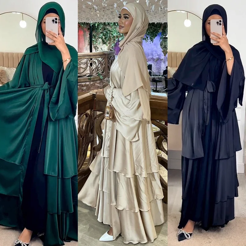 2024 New Arrival Mq102 Arab Dubai Clothing Modest Muslim Fashion Solid Color Robe Abaya Abaya Women Muslim Dress