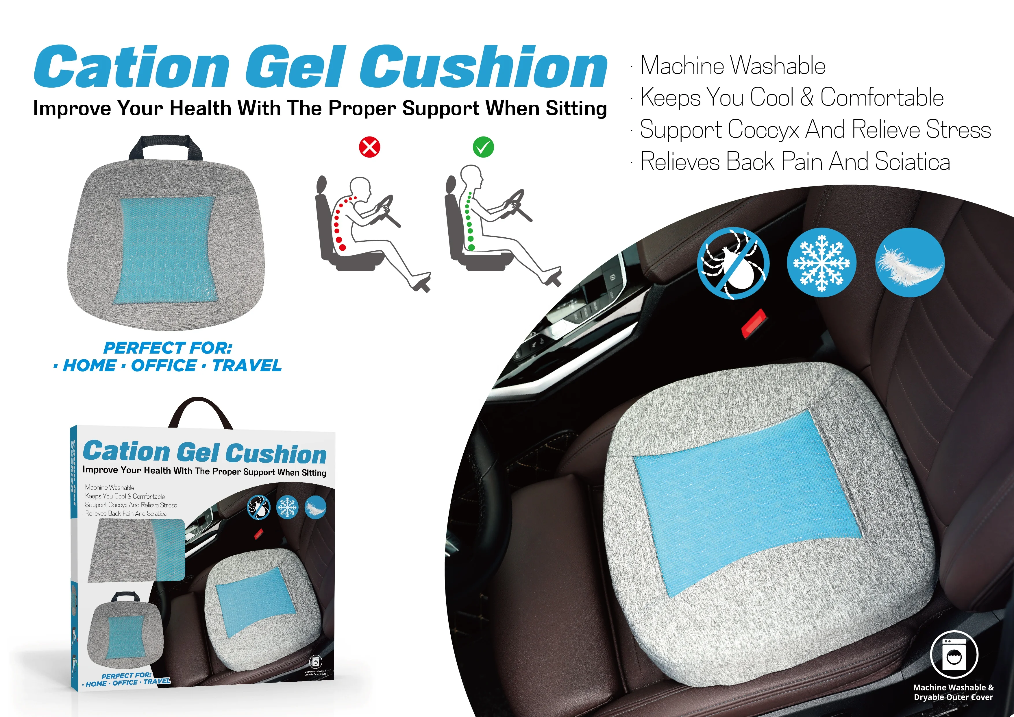 Оптовая продажа, офисное кресло под заказ, ортопедические гелевые подушки для кресла-коляски из пены с эффектом памяти