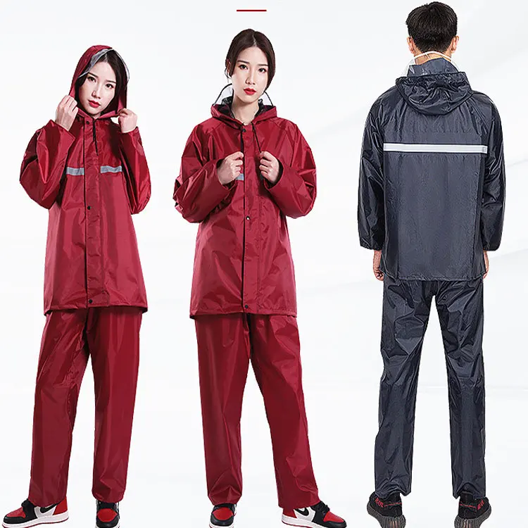 
Raincoat rain pants suit for men and women waterproof and windproof nylon motorcycle electric bike riding raincoat on foot 