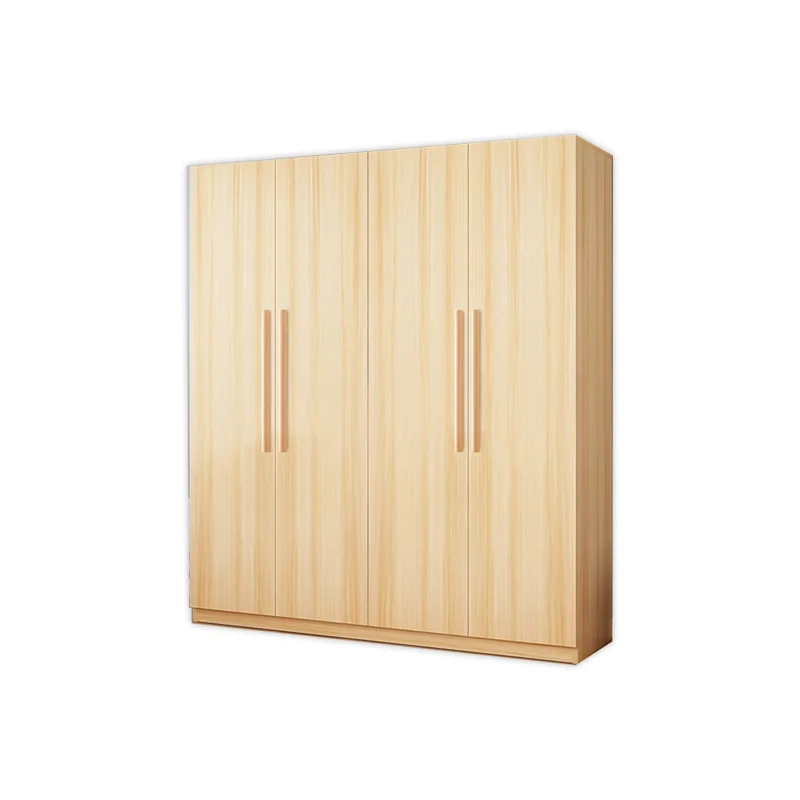 Modern minimalist wardrobe bedroom cabinet wooden simple clothes press storage