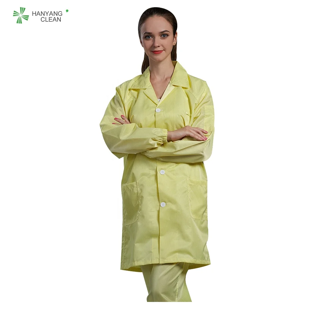 Cleanroom Unisex gender antistatic stripe lab gown esd coat smock