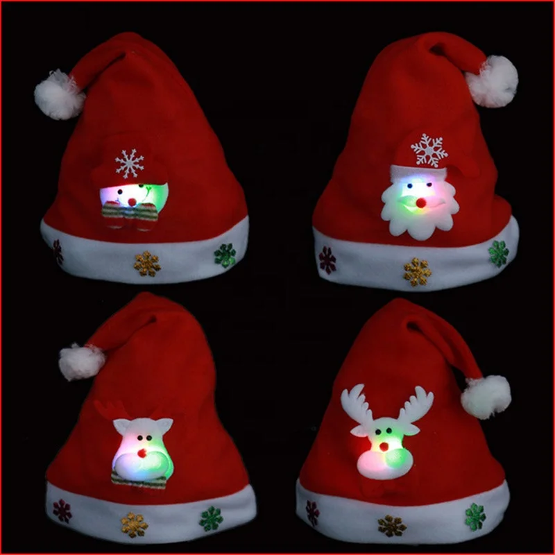 Gorro Рождественская светодиодная подсветка рождественские шапки для взрослых шапка Санта декоративное Новогоднее украшение