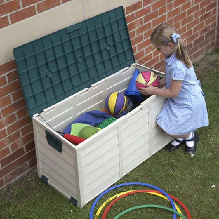 Outdoor Garden Plastic Weatherproof Lockable Storage Box Large Deck Box