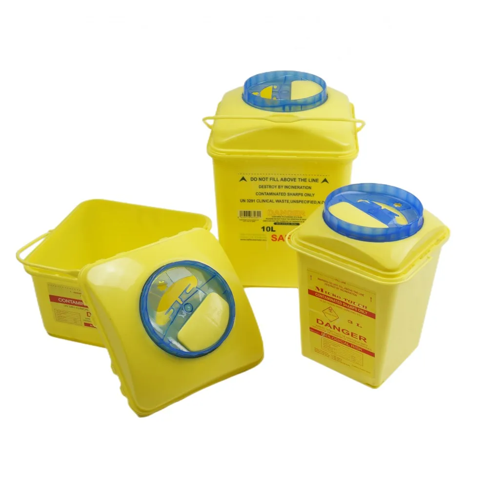 Квадратный пластиковый острый контейнер 1 л/3 л/5 л/10 л/15 л