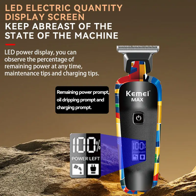 Kemei KM-Max5090 Professional Cordless Hair Trimmer USB Rechargeable Electric Hair trimmers Hair Cutter Machine