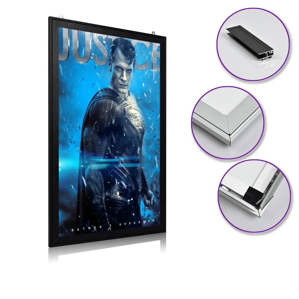 High Temperature Resistance Led Super Slim Magnetic Collage Frames Advertising Wall Poster