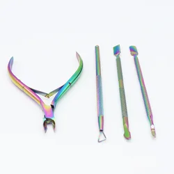 K727 Cuticle Scissor Nail Cuticle Pusher Tweezer Colorful Cutter Nipper Clipper Dead Skin Remover Manicure Nail Art Tool
