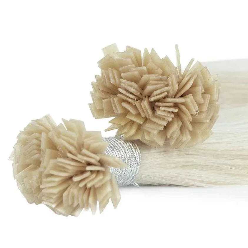 Double Drawn Raw Virgin Hair V U Flat Tip Pre Bond Flat Tips Human Hair Extension Cabelo