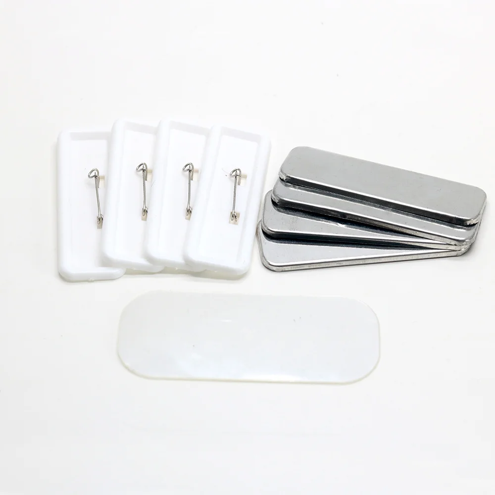 68*24mm Rectangle Button Badge Material Name Tag