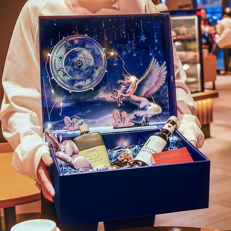 High-end companion  Dream Flying horse creative gift box stereo box scarf cup packing box