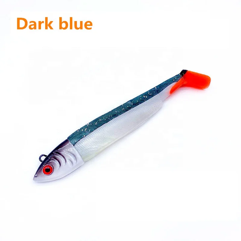 
Soft Lure Baits Red Head White Body Eel Fishing Lure Lead Jig Head Bait Pesca Tackle Wobblers Lures 