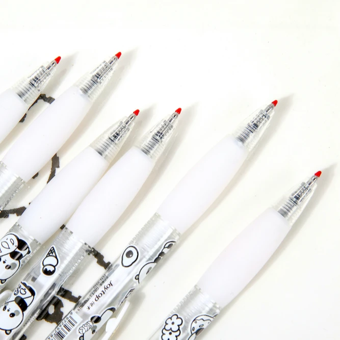 Joytop 3932-2 Wholesale Panda Promotional Student Cartoon 0.5Mm Retractable Plastic Clamp Neutral 36 Pens