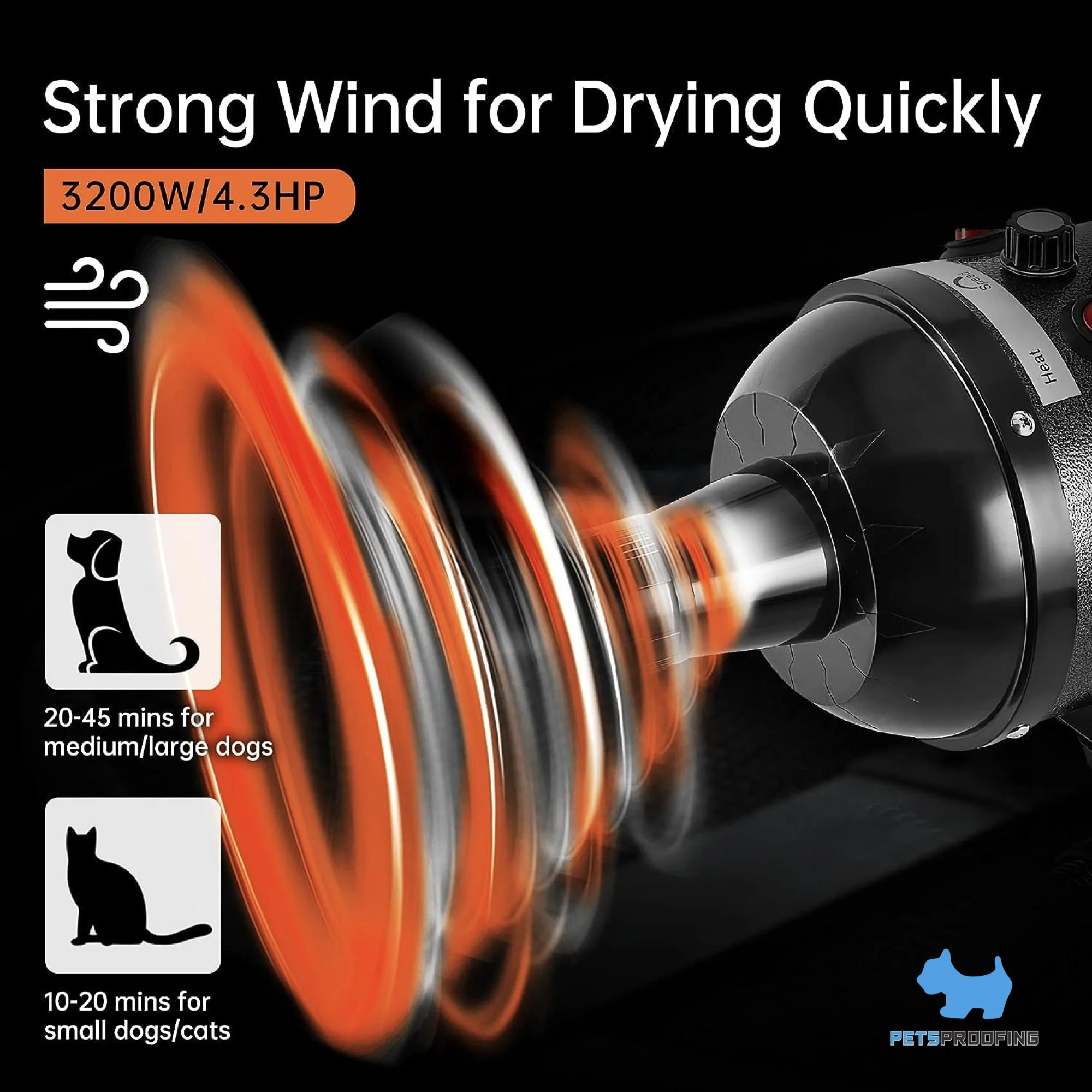 Pets Automatic Adjustable Speed Cat Dog Pet Hair drying blowing grooming Dryer Machine For Small Medium And Large Dog