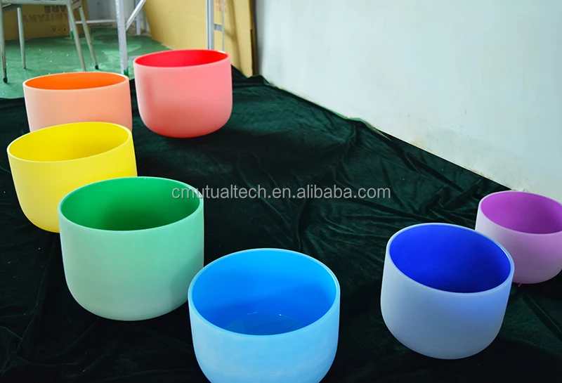 Бесплатная чакра из мальлета Набор цветных Поющая чаши 432 Гц градиентные цвета 7 шт. из 6-12 дюймов хрустальные поющие чаши f