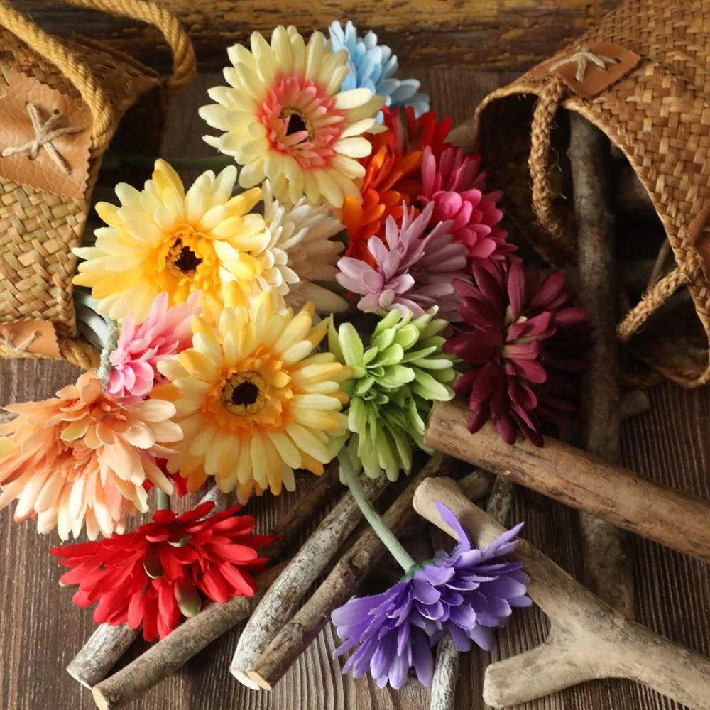 Cheap Artificial African Chrysanthemum Bouquet Chrysanthemum Sunflower Artificial Flower For Wedding Decoration