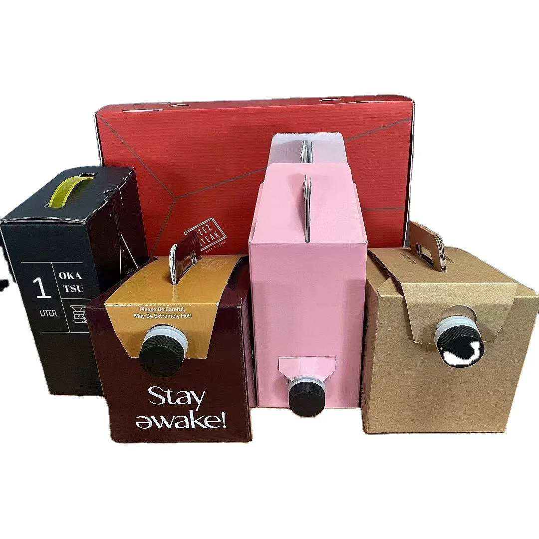 custom Logo print 1L 2L 3L 5L 10L disposable coffee drink wine BIB bag in box dispenser coffee to go Take-Out aseptic bag in box