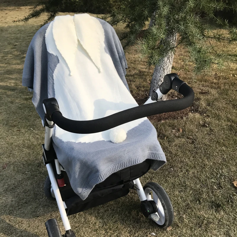 1pc Baby Cotton Blanket 3D Warm Rabbit Knitting Bedding Quilt Blanket For Bed Stroller Wrap Infant Swaddle Baby Photography Prop