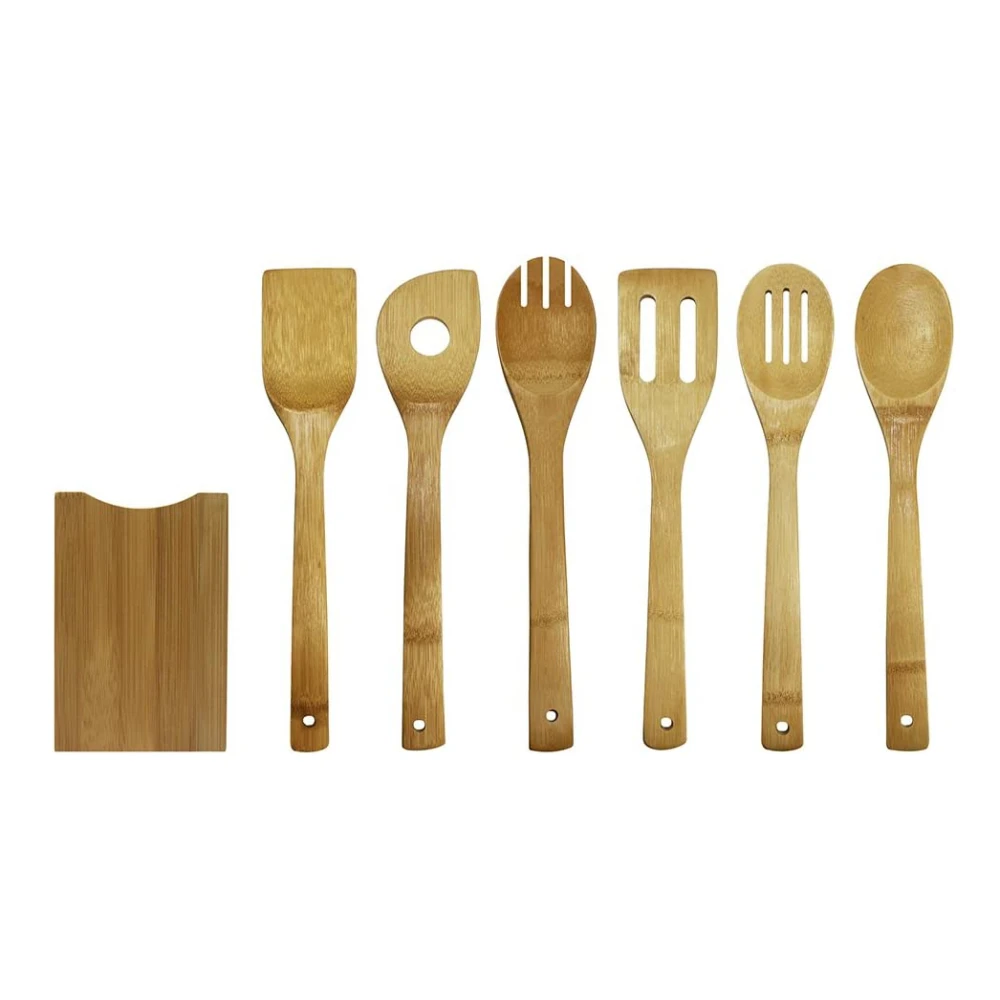 Eco-Friendly Kitchen Cooking Utensil In Bamboo Holder Suppliers Wooden Bamboo Kitchen Utensils