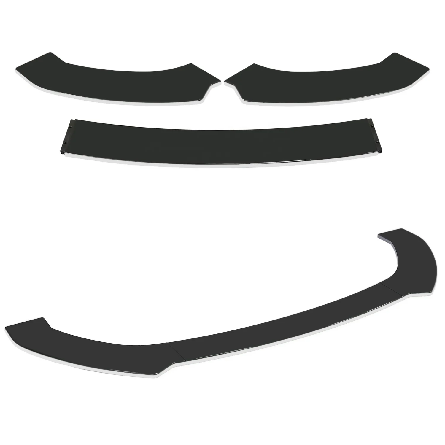 DTOUCH универсальный автомобильный 3 шт. передняя губа двухцветный глянцевый черный + белый универсальный плоский передний бампер передняя губа сепаратор