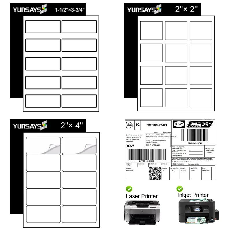 A4 label self adhesive paper precut sticker bar code label sheets address labels for inkjet printer