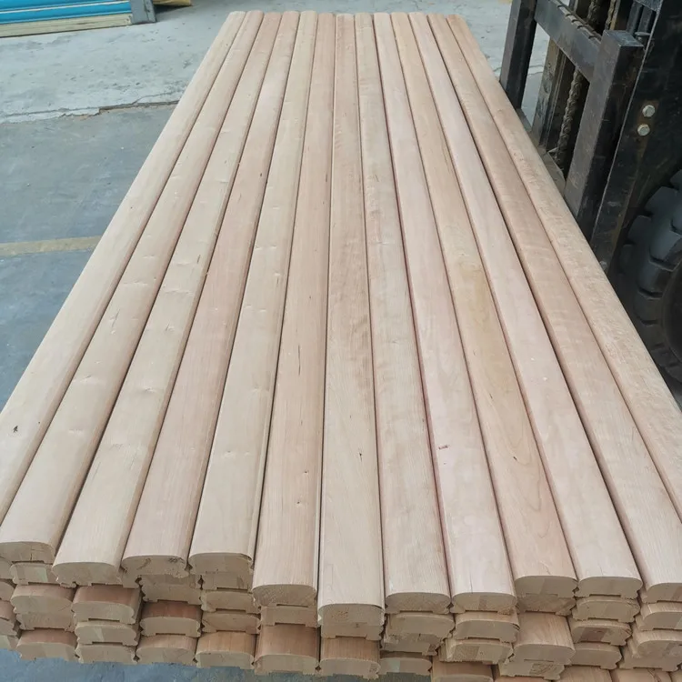 Customized wholesale beech wood handrail  Beech solid wood stair handrail for sale