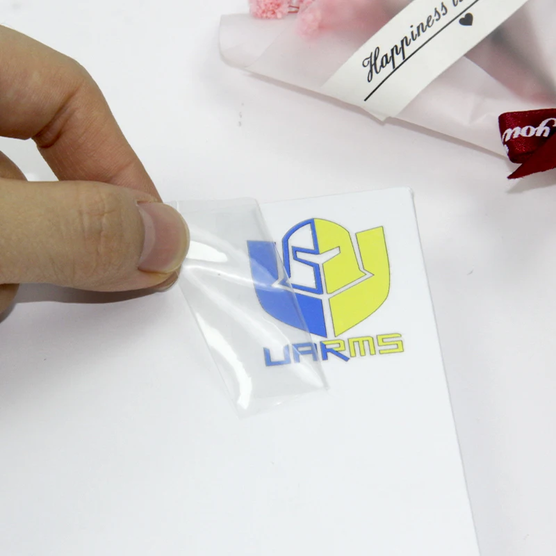 Custom Uv transfer stickers crystal stickers  pressures brand logo print dry ink code transfer label