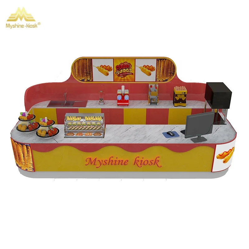 Customized Factory Sale Hotdog Kiosk Fast Food Kiosk Food Kiosk For Knackwurst / Bacon