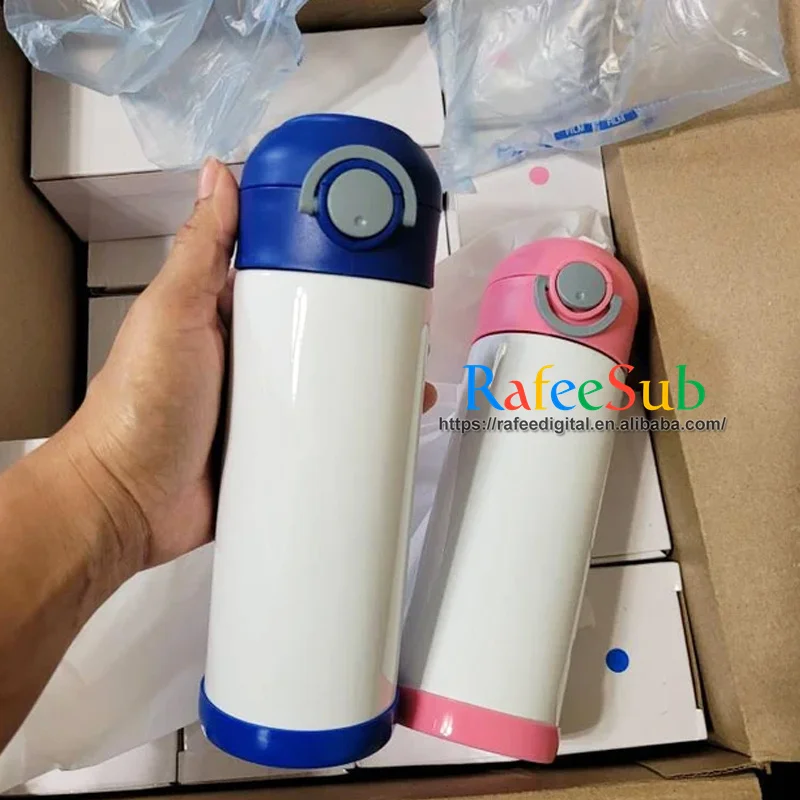 USA Warehouse 12oz 12 oz BPA Free Cute Insulated 304 Stainless Steel Blank Sublimation Water Bottle with Straw for Kids School
