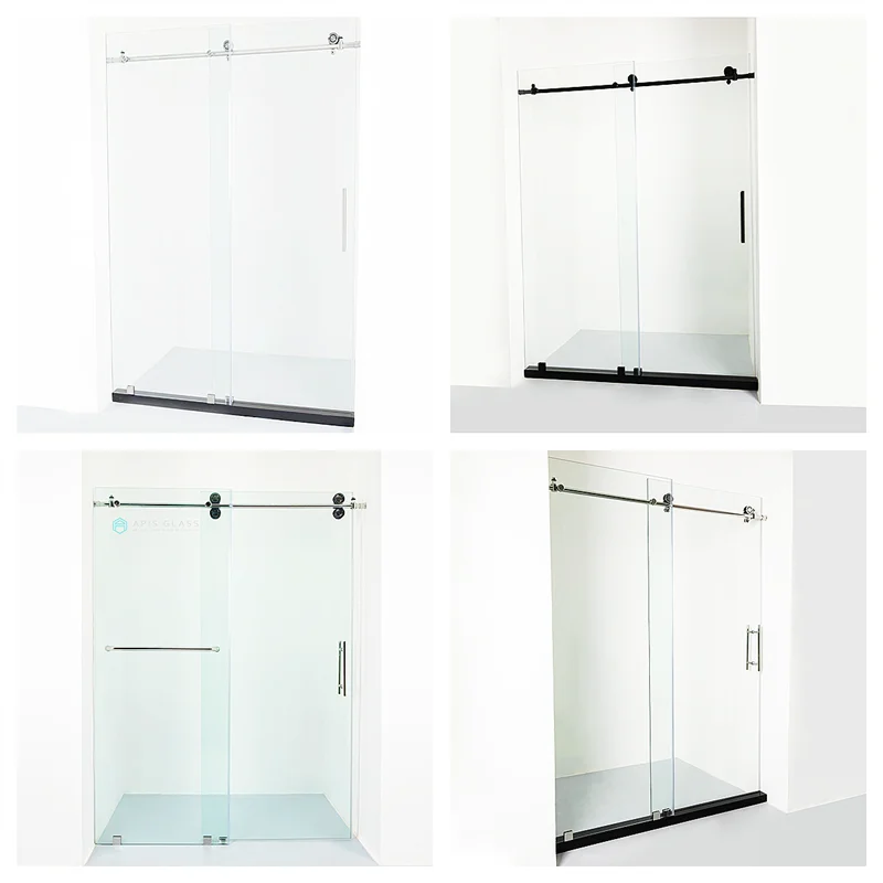 shower door slide Wholesale bathroom clear tempered glass frameless sliding 10mm shower door frameless bathroom enclosure