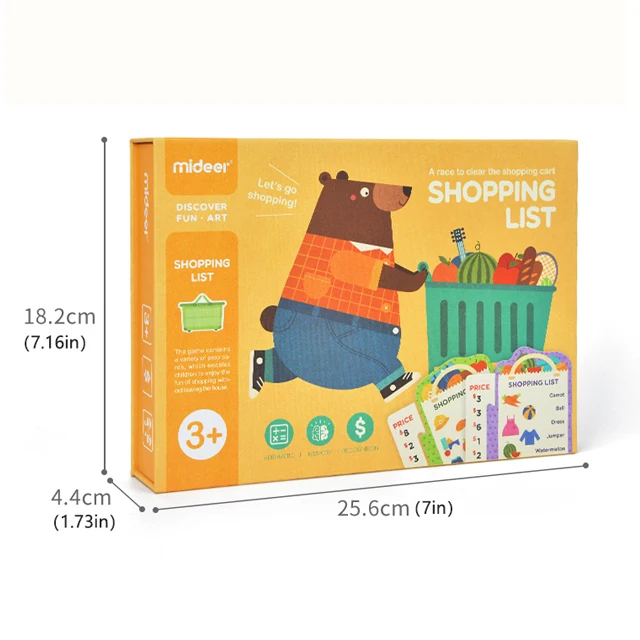 Latest Shopping List Children Board Game Cognitive Memory Numerical Operation Digital Kids Math Trading Toys