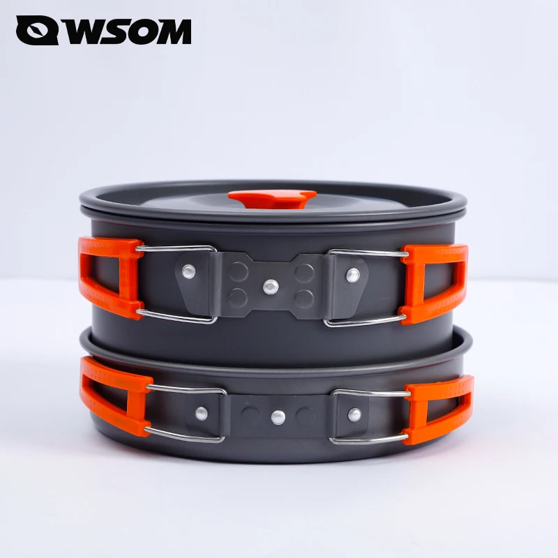 Camping Pot Cookware Set Folding Cook set Camping Lightweight and Portable Outdoor Cookware with Folding Handles