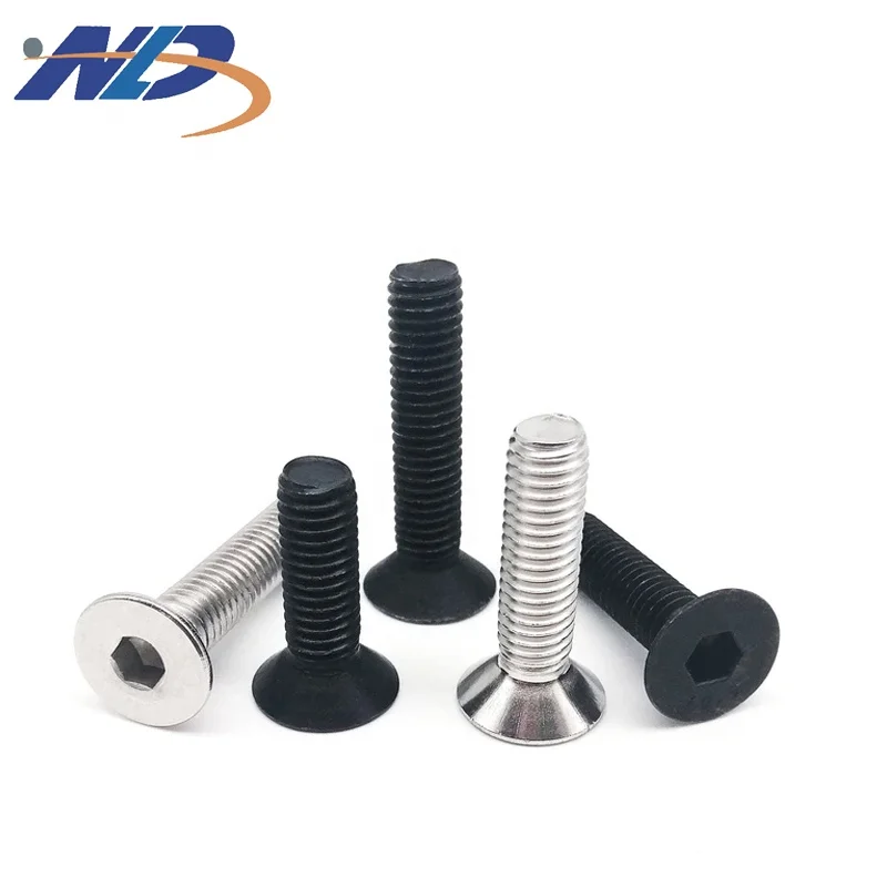 NLD Manufacturers Stainless Steel Countersunk Hexagon Screw Bolt SS304 Flat Head Hexagon Socket Bolts