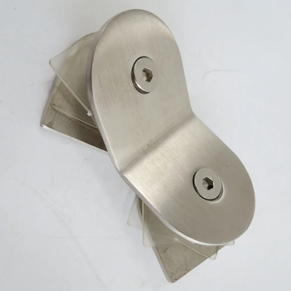 Customized Chrome Plating 90 180 270 Degree Stainless Steel Glass Hinge Clamps for Corner Connector