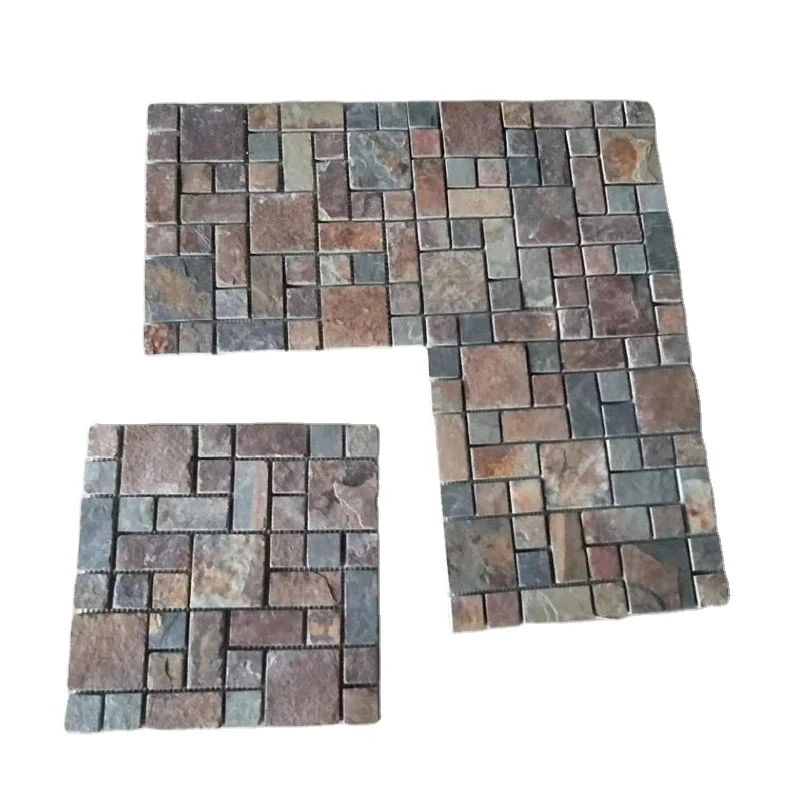 Home garden floor paving slate stone net paste mosaics