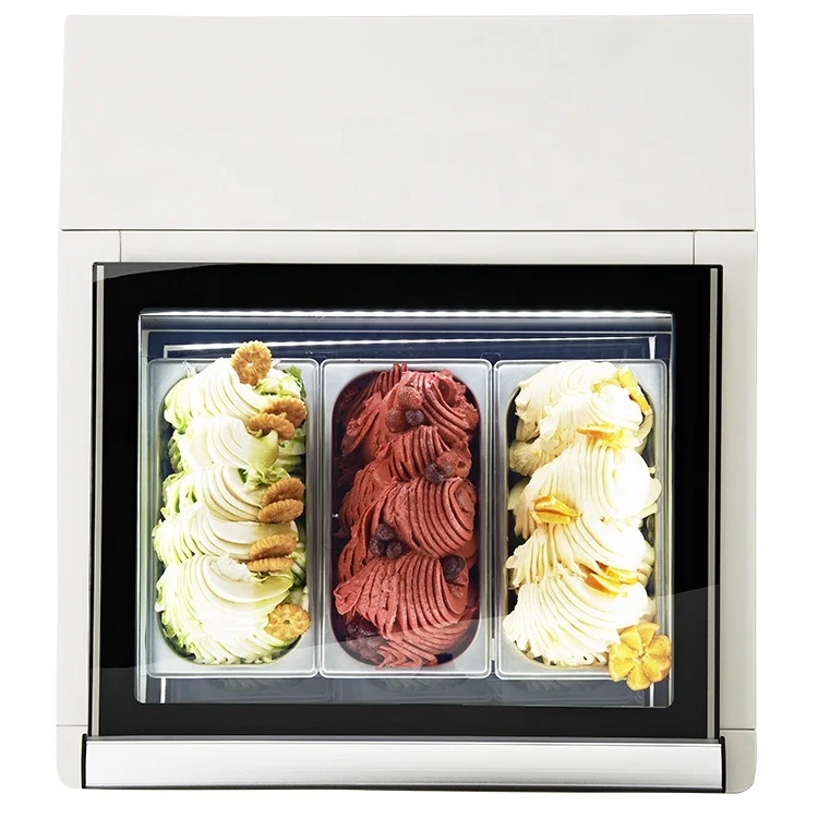 italian small mini fashion shape desktop ice cream freezer popsicl display cabinet