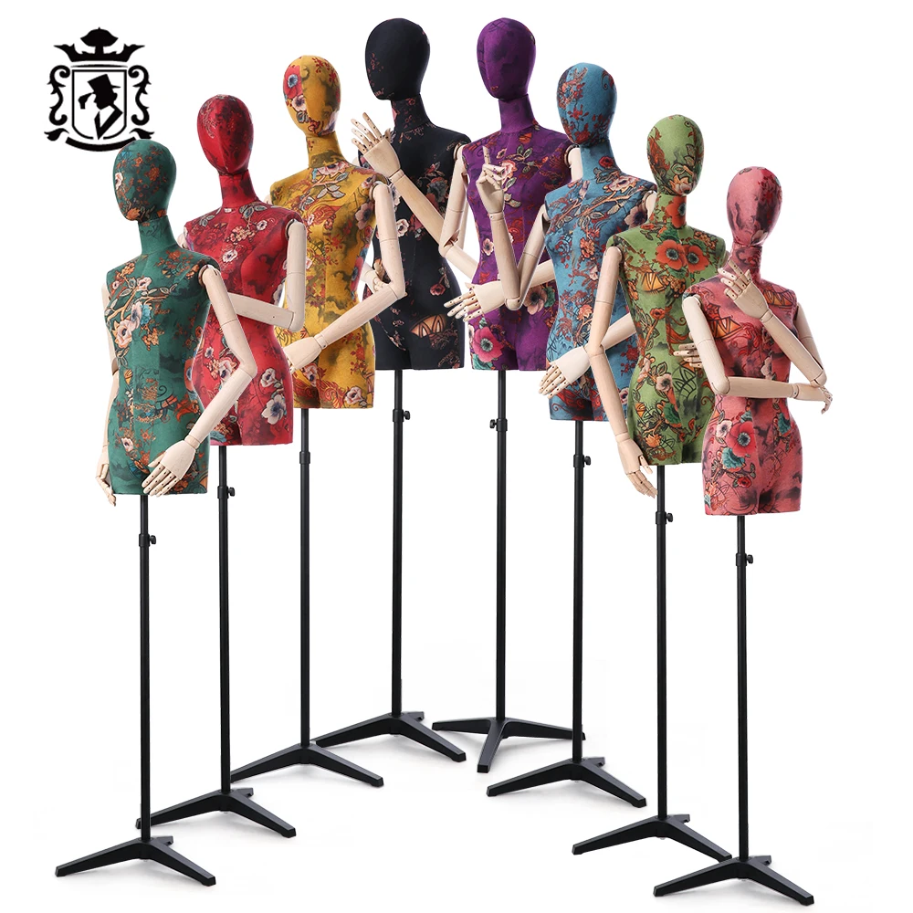 Adjustable Tailor Mannequin Italian Velvet Dressmaker Dummy for Sale Female Mannequin Torso Display Model for Boutique