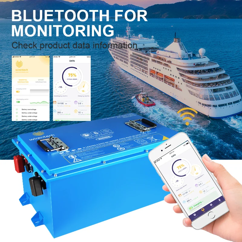 Two CAN port Remote Monitoring 5kwh Golf Cart Battery Lithium Lifepo4 48V 72V Lithium Battery Pack for Truck Tricycle RV