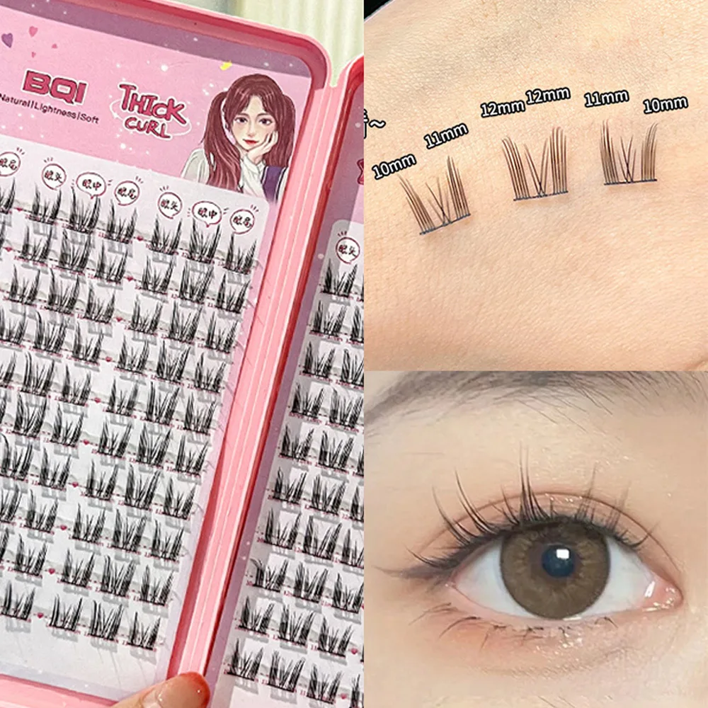 90pcs Individual Eyelashes Cat Series False Eyelashes Book Cartoon Style DIY Reusable Can Amplify Eyes Segmented Lashes