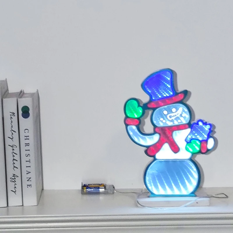 Fast Delivery Father Christmas Decorative Lighting 3D Infinity Mirror Dropshipping Neon Sign Custom