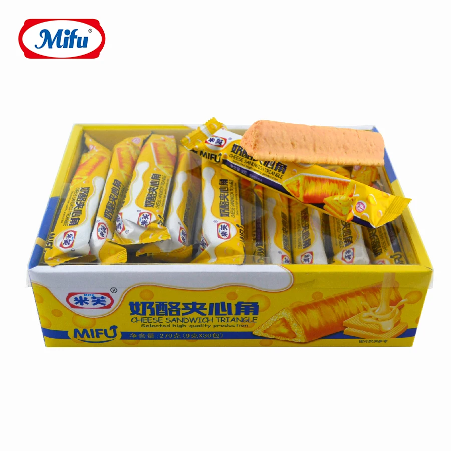 Daily crispy leisure snacks Cheese Flavor Triangle Wafer Stick Biscuits for party