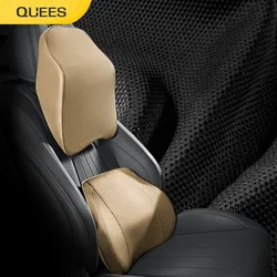 Quees Hot Sale Leopard Print Car Lumbar Headrest Sleeping Car Seat Headrest Pillow Car Pillow Back Support