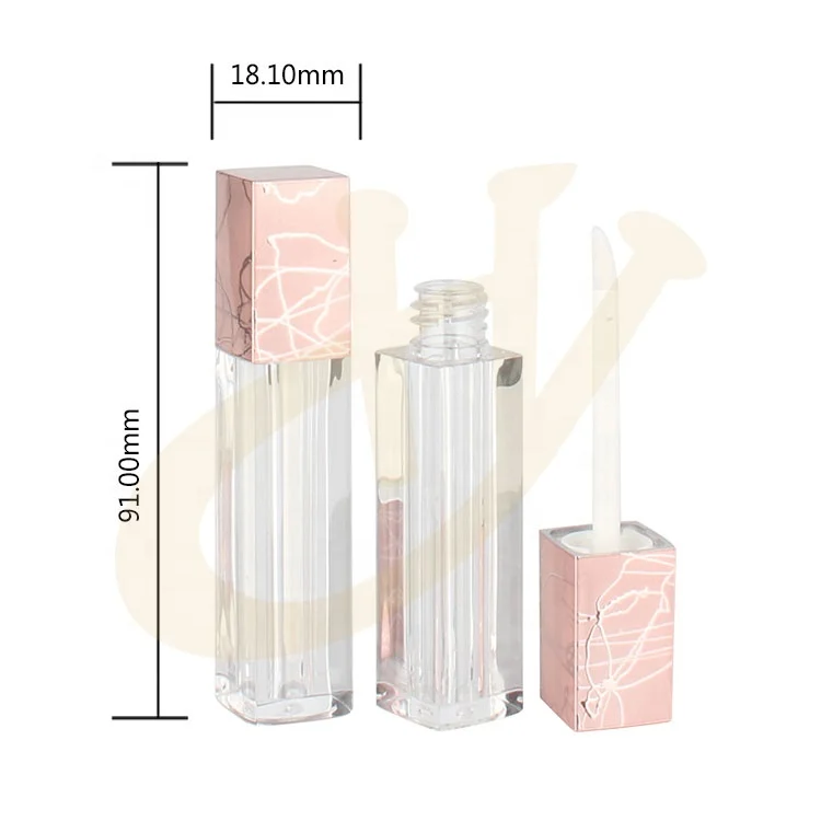 
Fashional Designs Cheap Square Empty Plastic Lip Gloss Tube Pink Color 