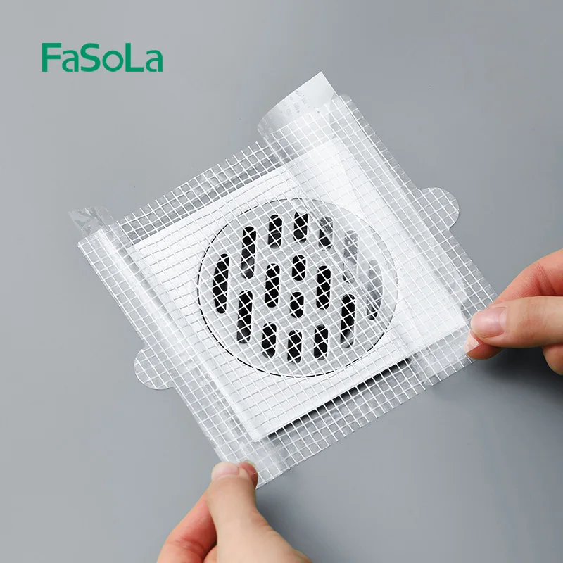 FaSoLa 10 шт. одноразовые душевая сливная система улавливатель волос сетка наклейки Сливная крышка