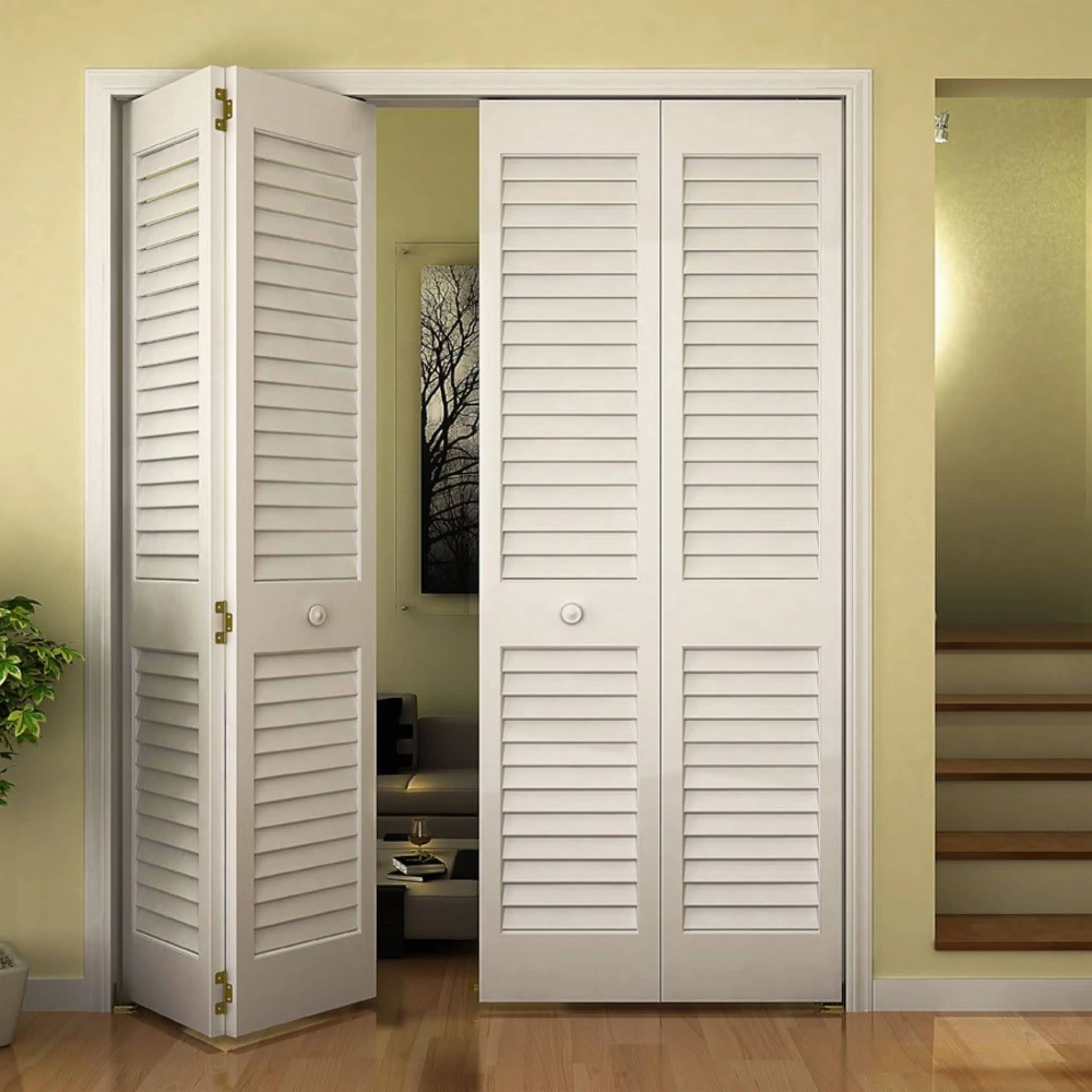 folding shutters custom plantation interior closet solid core louver wooden doors