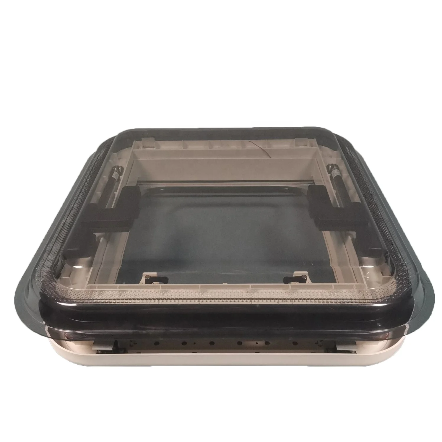 Aluminum Ceiling Mounted Push-out Camping Car Trailer Roof Window Skylight with LED Lights