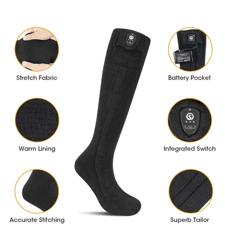 Winter Heated Socks phone APP Control Thermal socks Electric Heating Ski Socks Thermal Heated Foot Warmer Ski Sports
