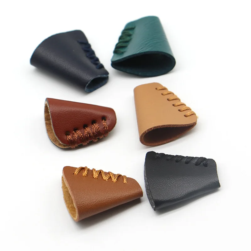 Custom hole rope PU leather lock plug color leather plug buckle rope for clothing